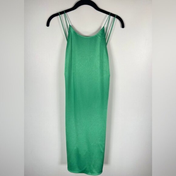 NWT alice + olivia JADE Cowl Back Lined‎ Satin Mini Dress CC005205551 Size 12 - Picture 5 of 16